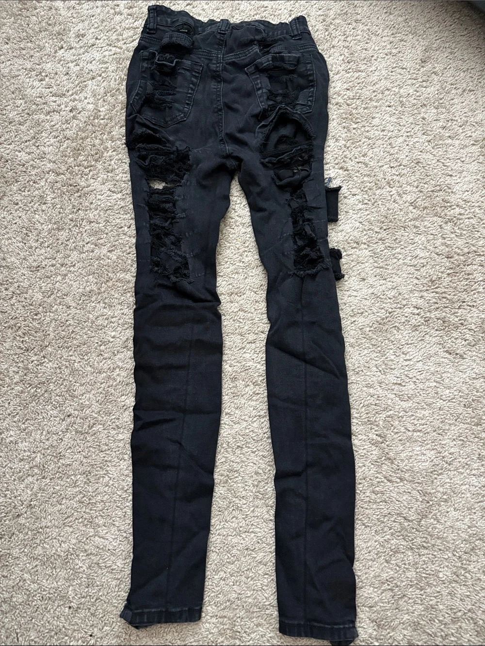 High-Rise Black Distressed Women's Jeans